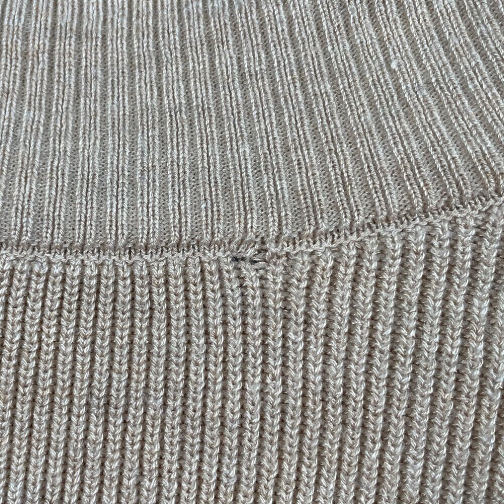 Cyrus Cardigan Sweater Open Front Front Pockets Vented Sides Tan Women's Size M - Picture 15 of 16
